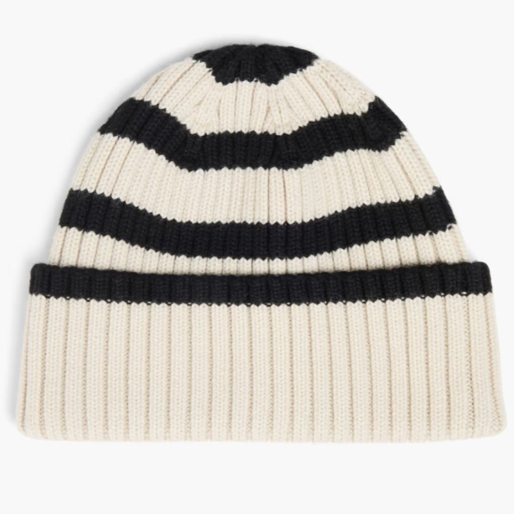 TOTEME Signature striped ribbed wool beanie | NWOT